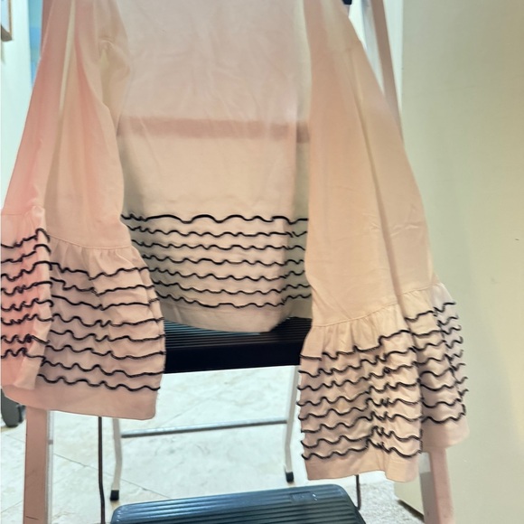 See by Chloe Cream Bell Sleeve Top with Black Trim.  Size medium. - Picture 5 of 5